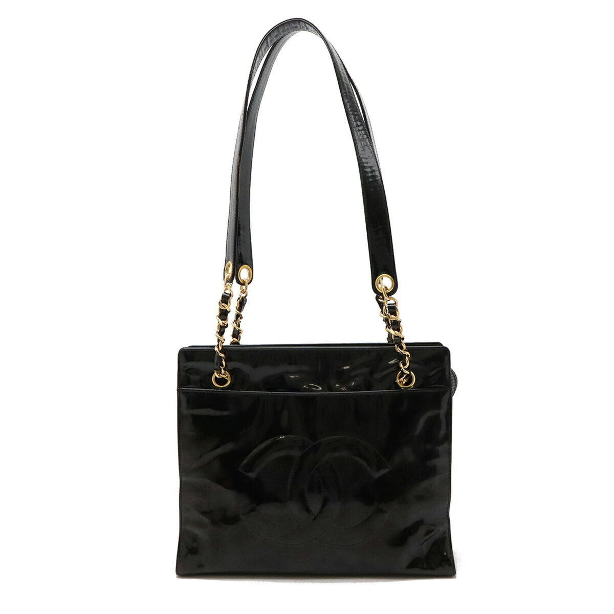 Vintage Timeless Chain Shoulder Bag Patent Medium
