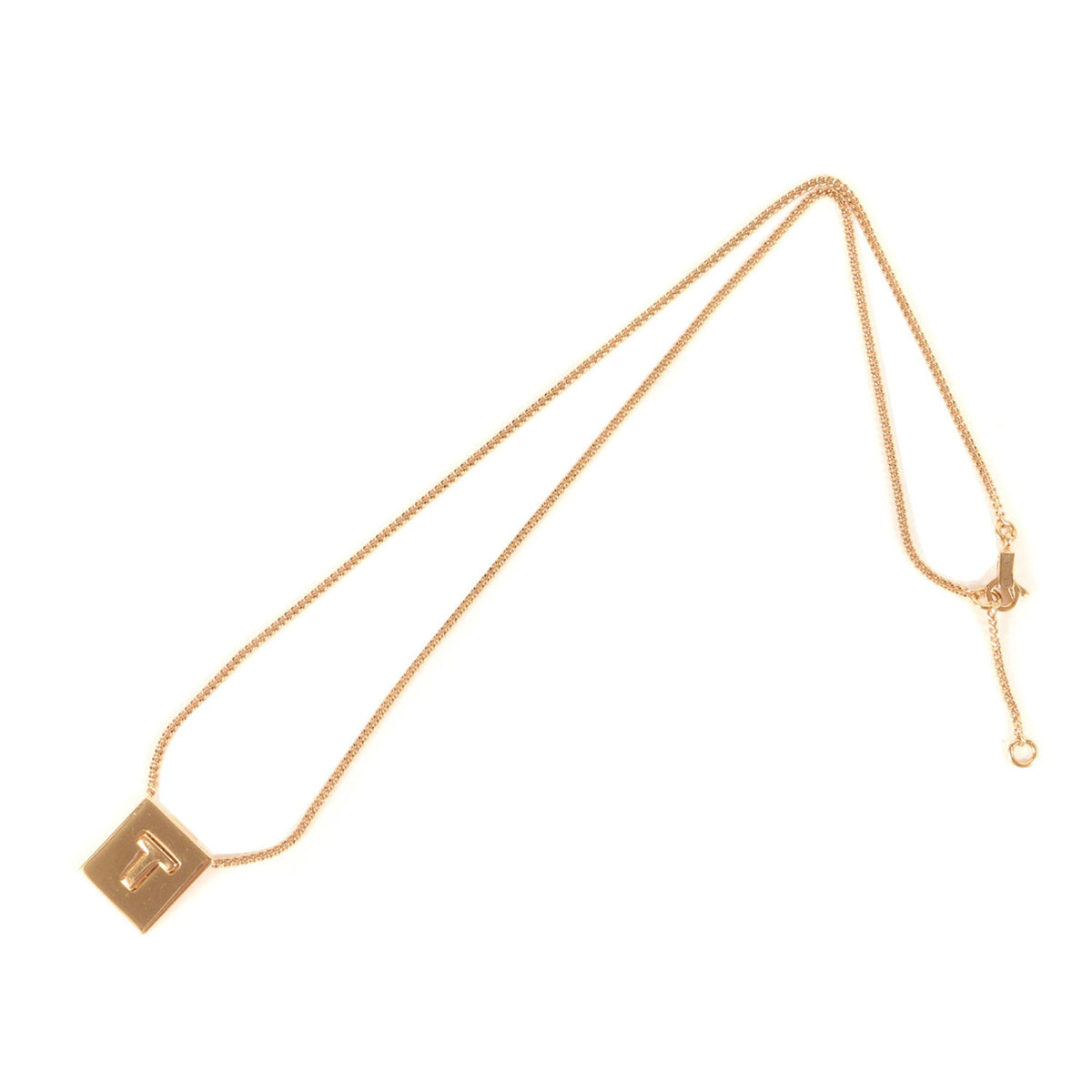 Alphabet T Pendant Necklace Gold