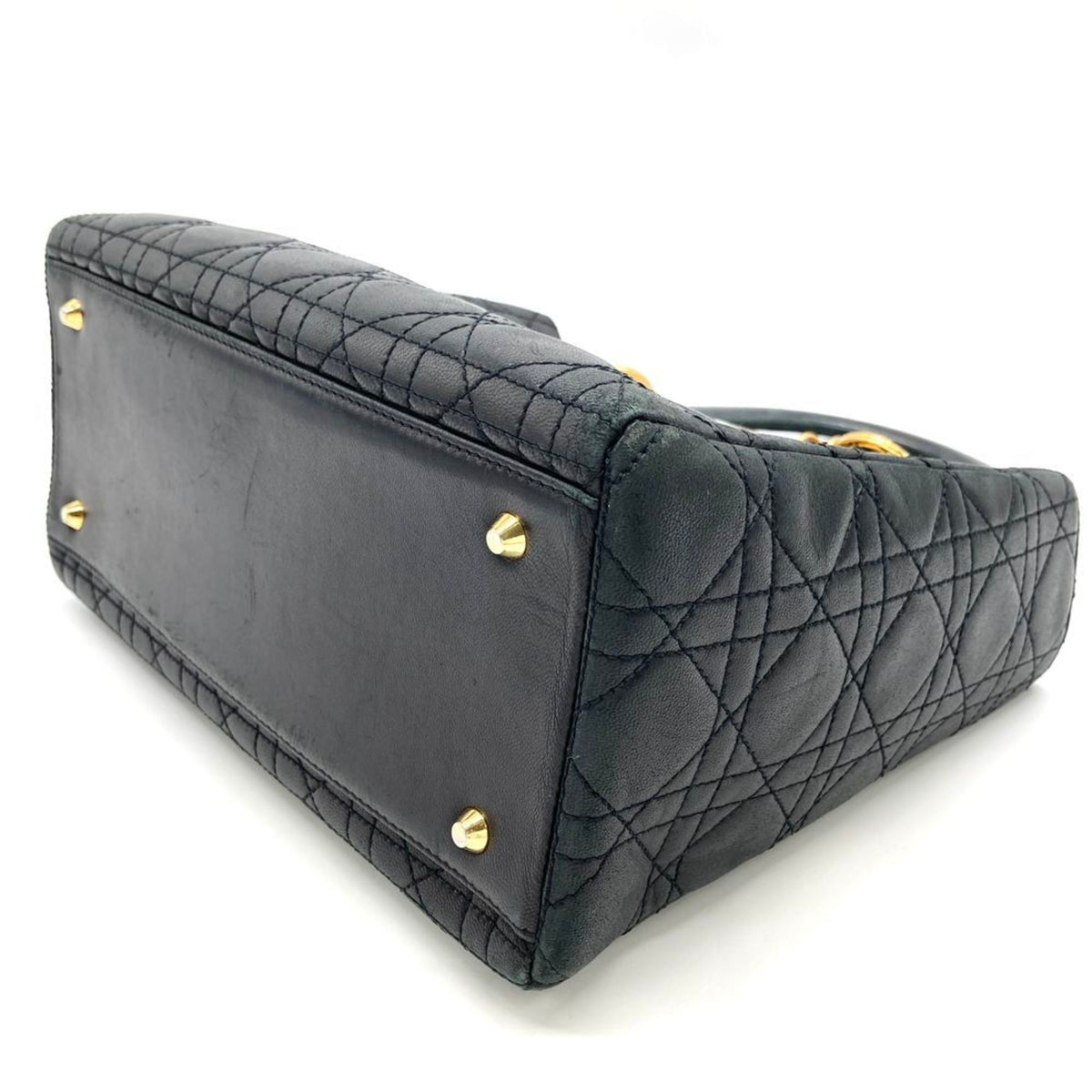 Vintage Lady Dior Bag Cannage Quilt Lambskin Medium