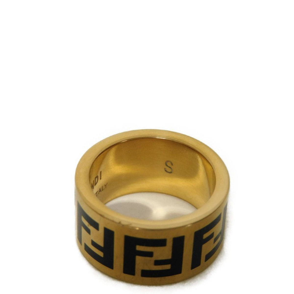 Forever FF Ring Enamel and Brass Gold Black