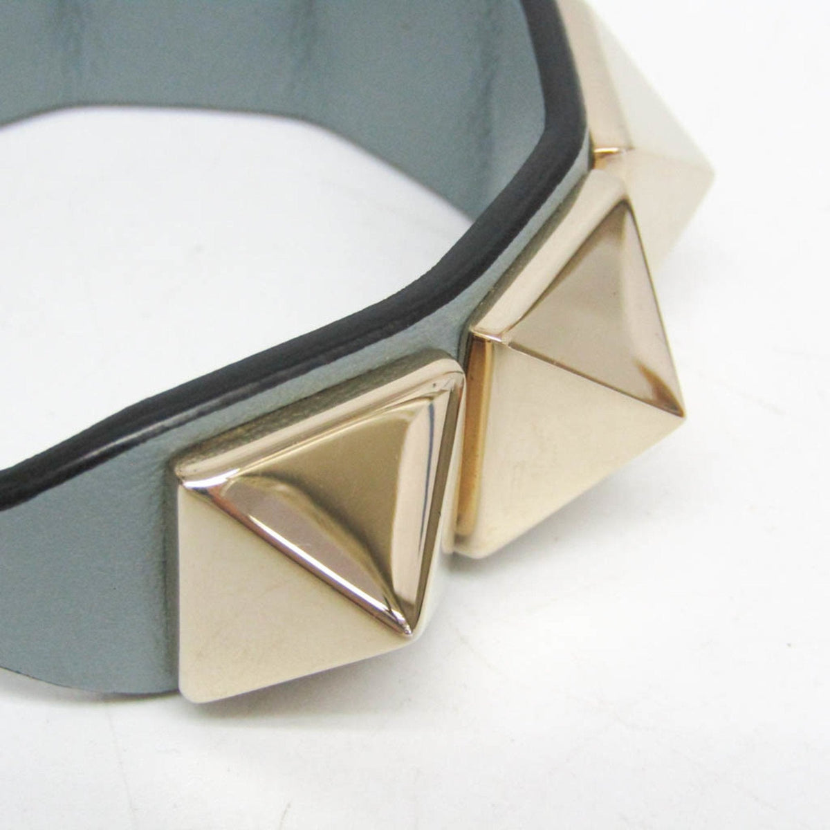 Studs Bracelet Leather and Metal Blue