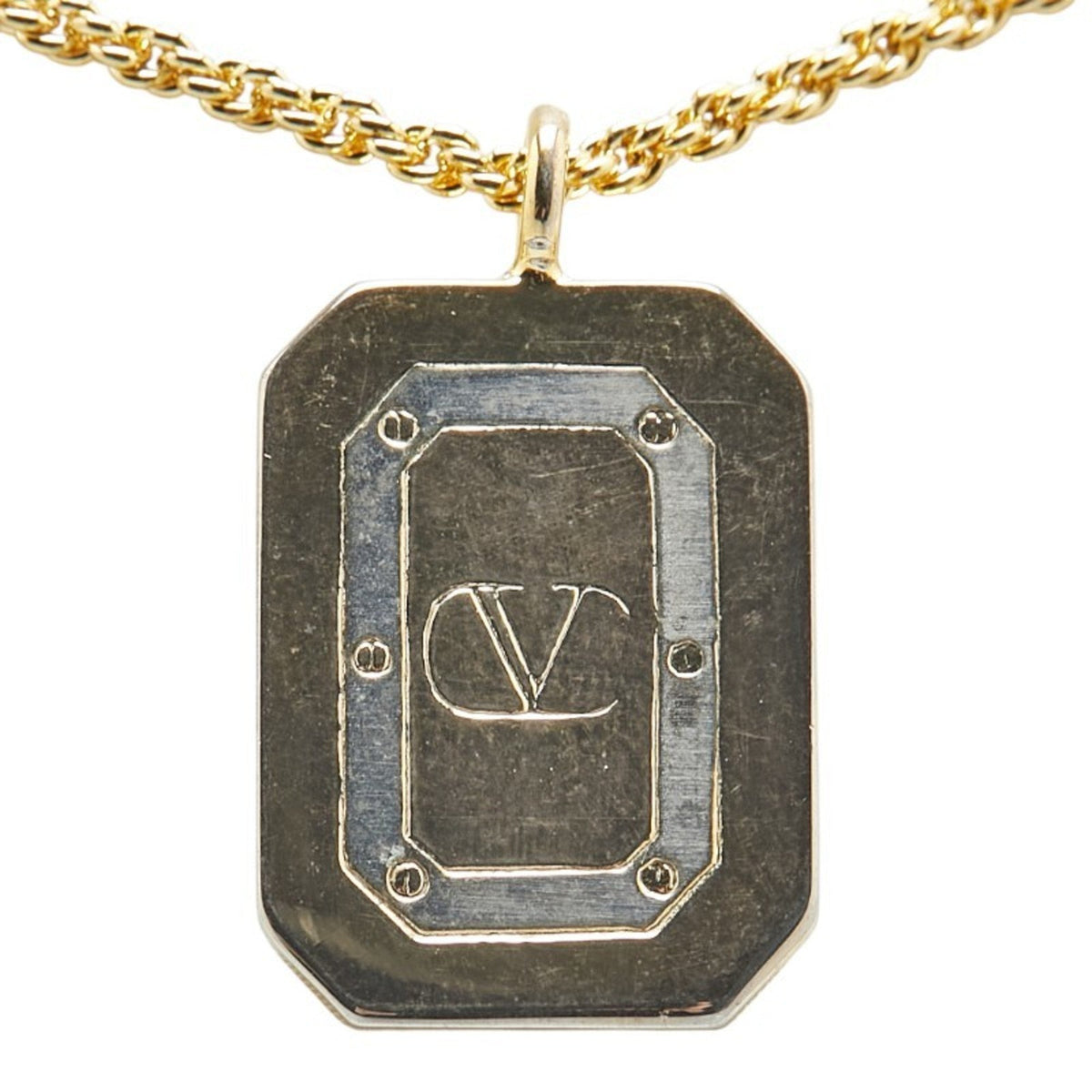 V Pendant Necklace Gold
