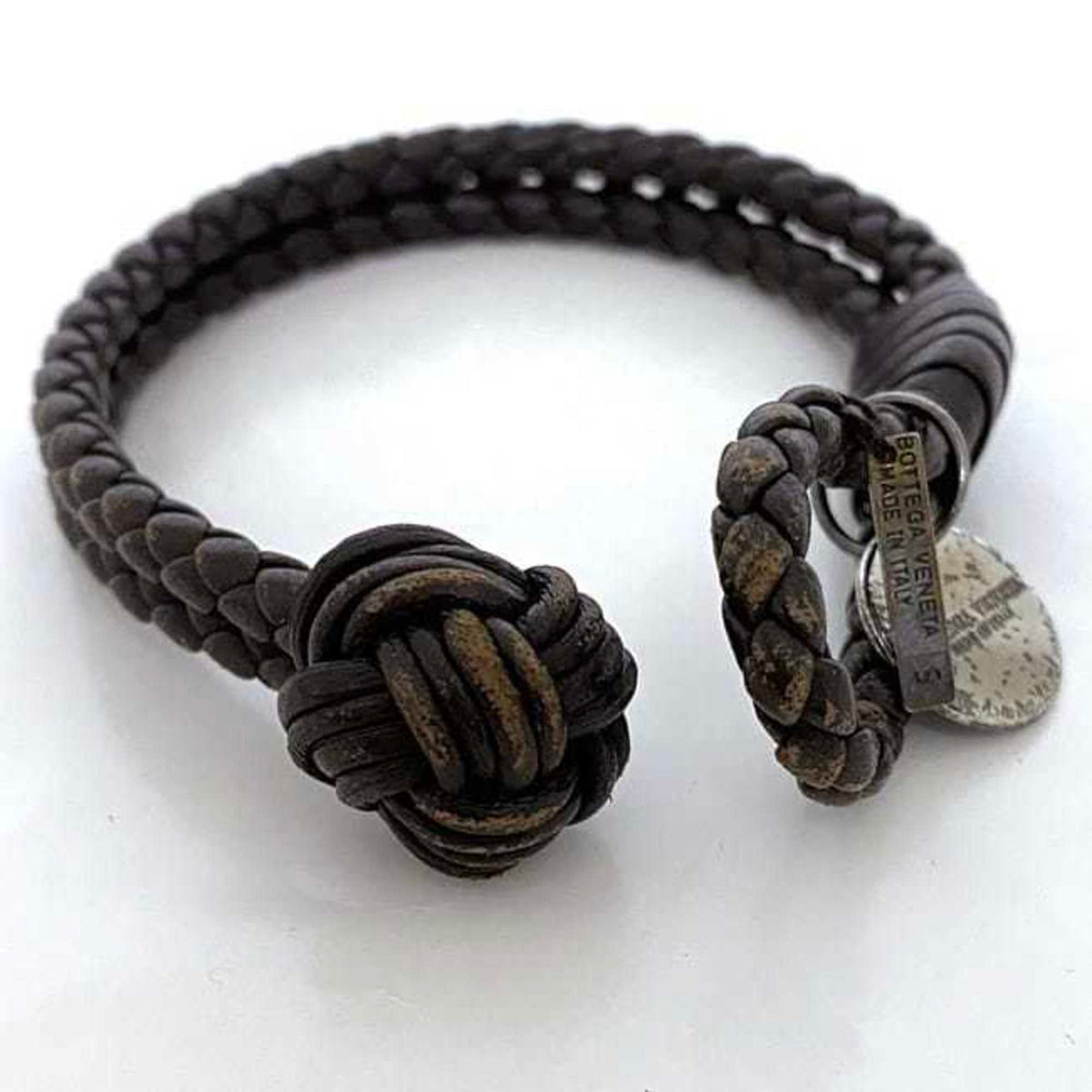 Intrecciato Bracelet Leather Brown