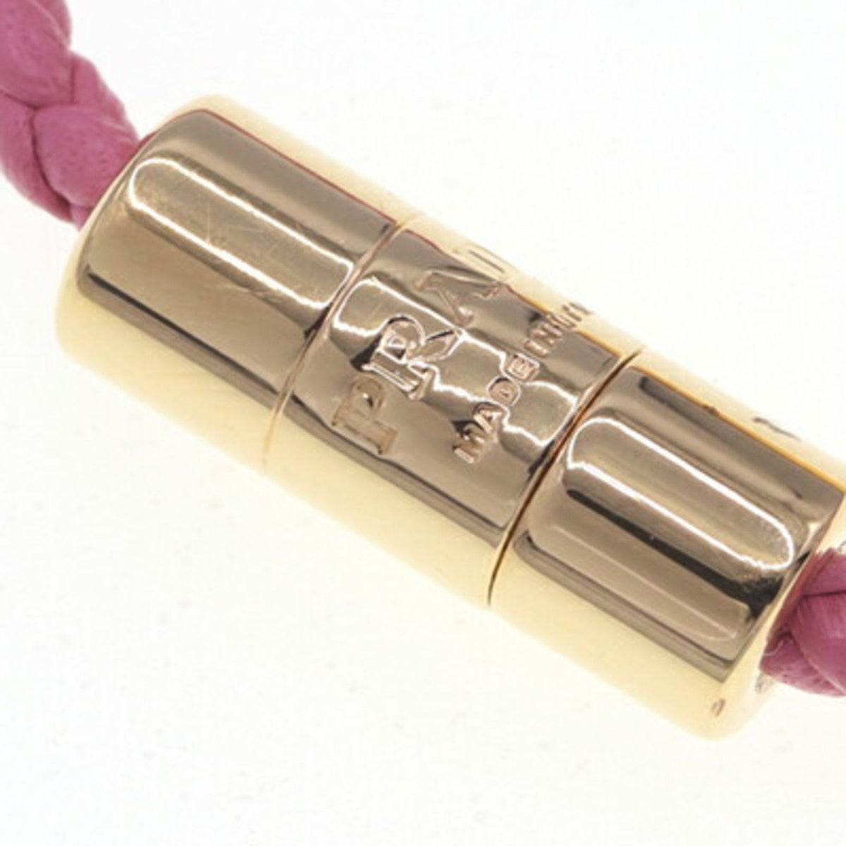 Bracelet Leather and Metal Triangle Gold Pink