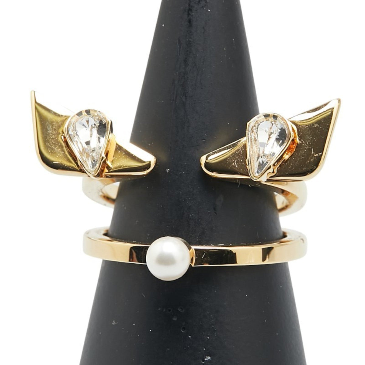 Band Ring Gold with Rhinestone