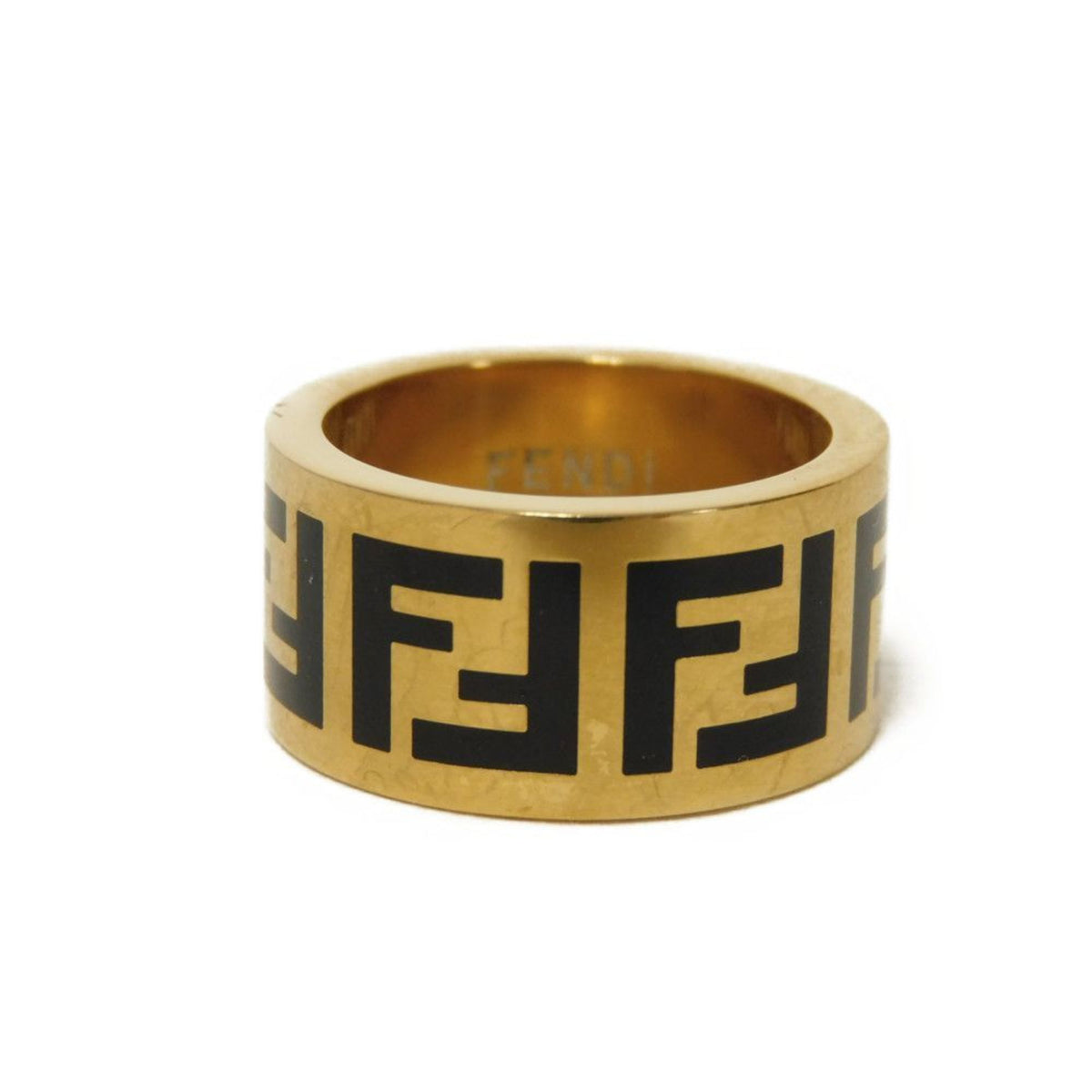 Forever FF Ring Enamel and Brass Gold Black