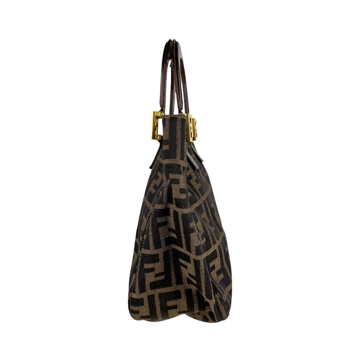 Vintage FF Handle Tote Zucca Canvas Small