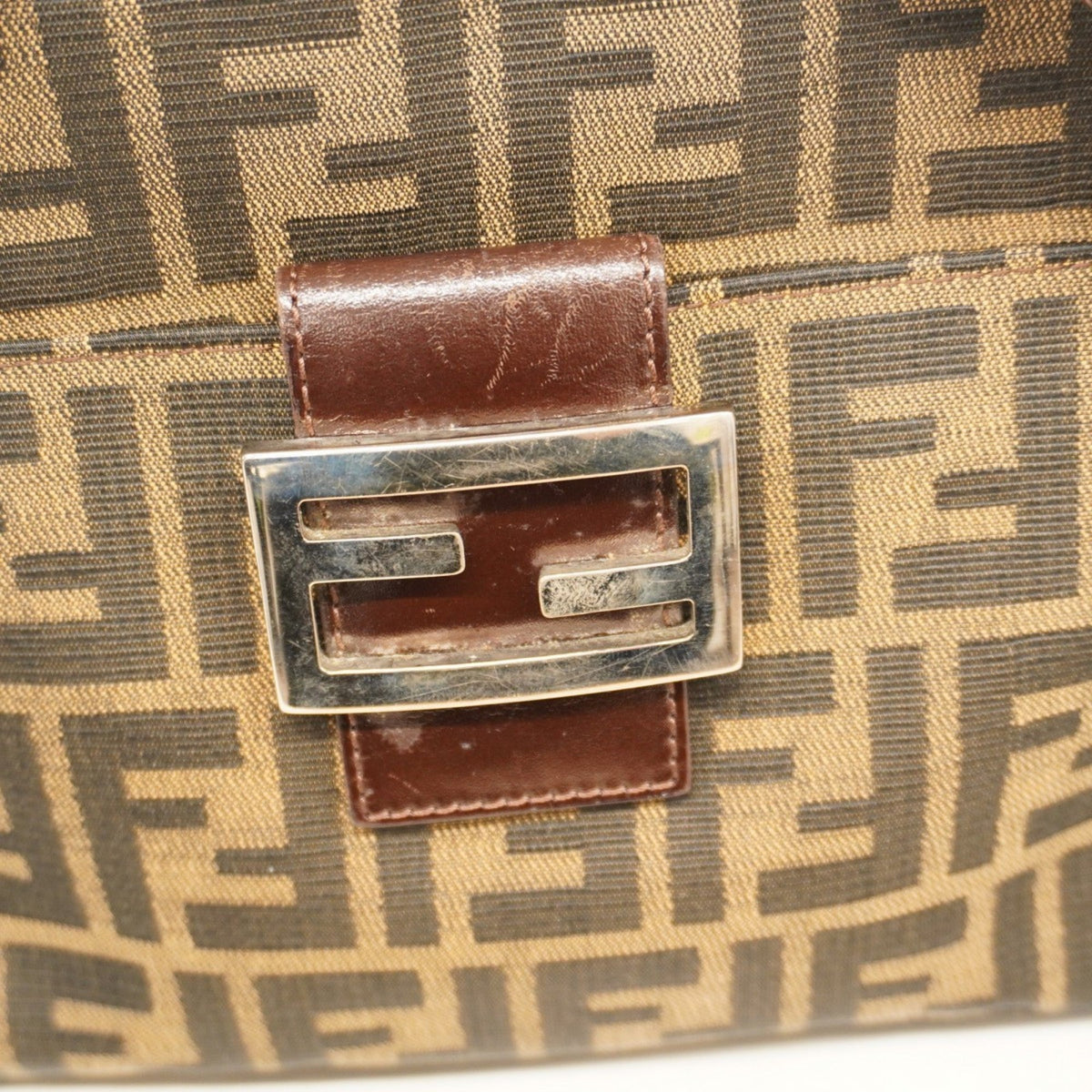 Vintage Pocket Shoulder Bag Zucca Canvas Small