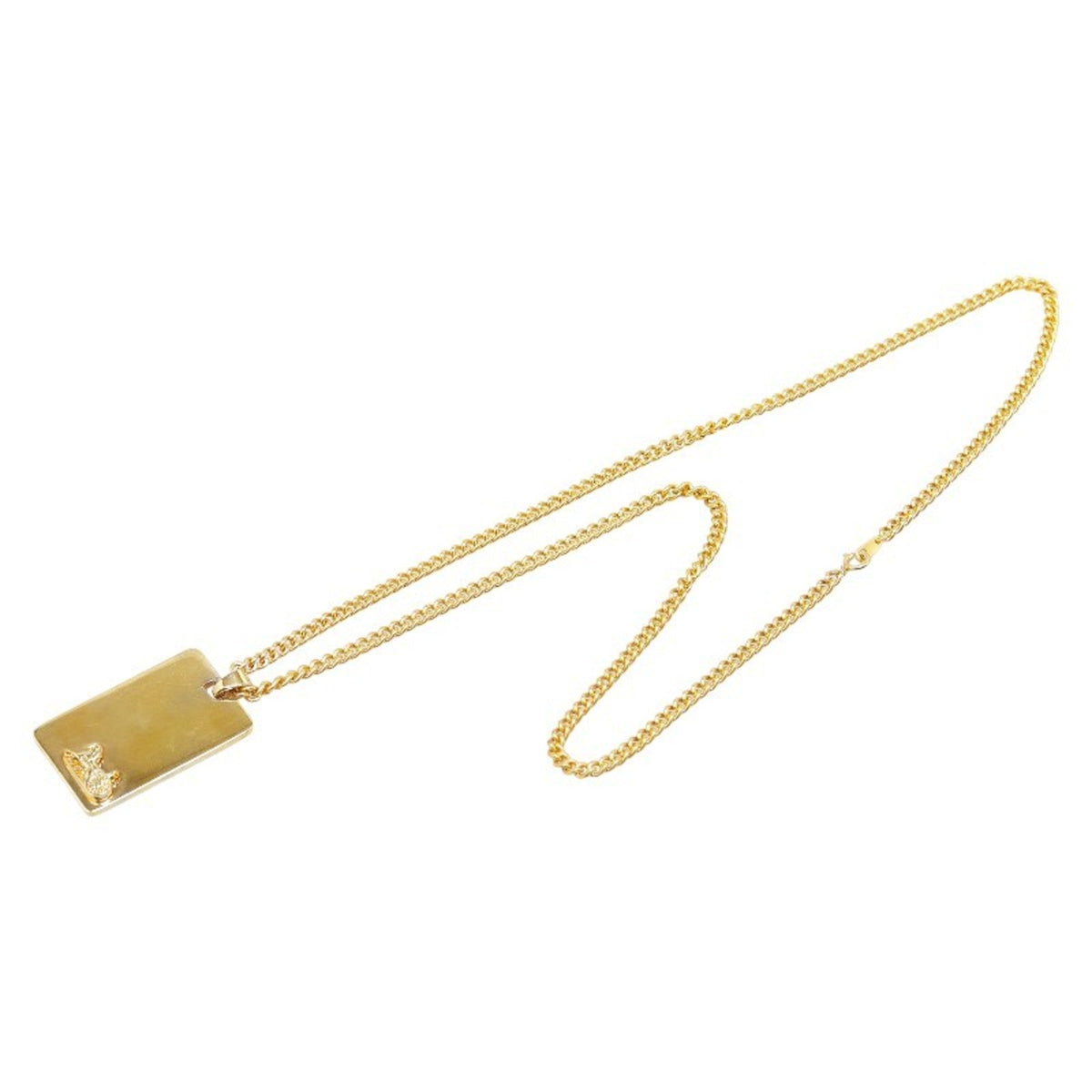Carriage Plate Pendant Necklace Gold Plated