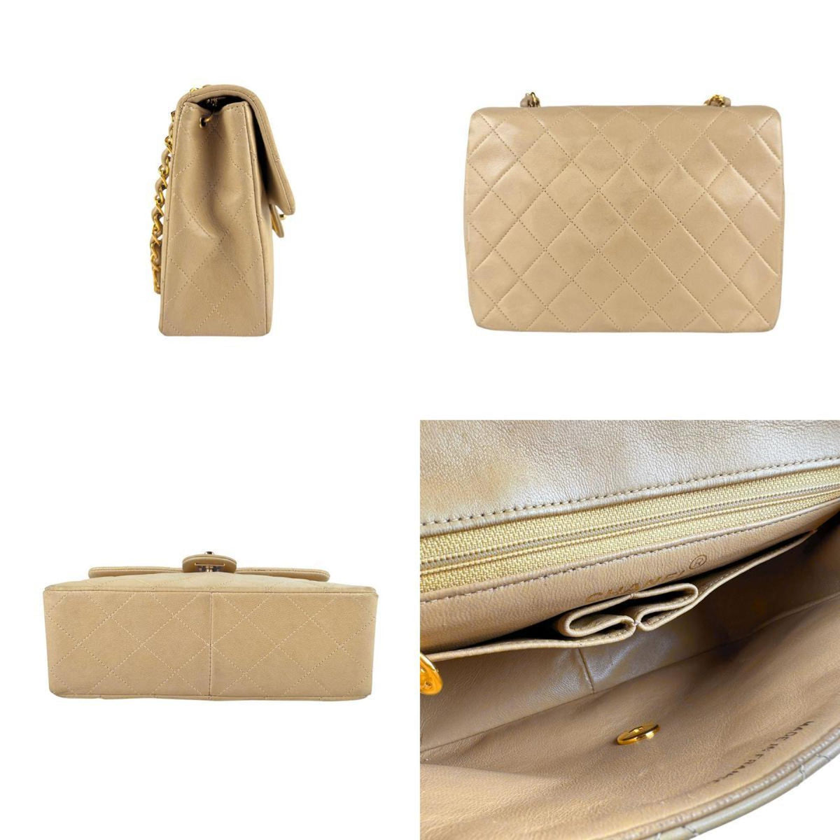 Vintage Square Classic Flap Bag Quilted Lambskin Small