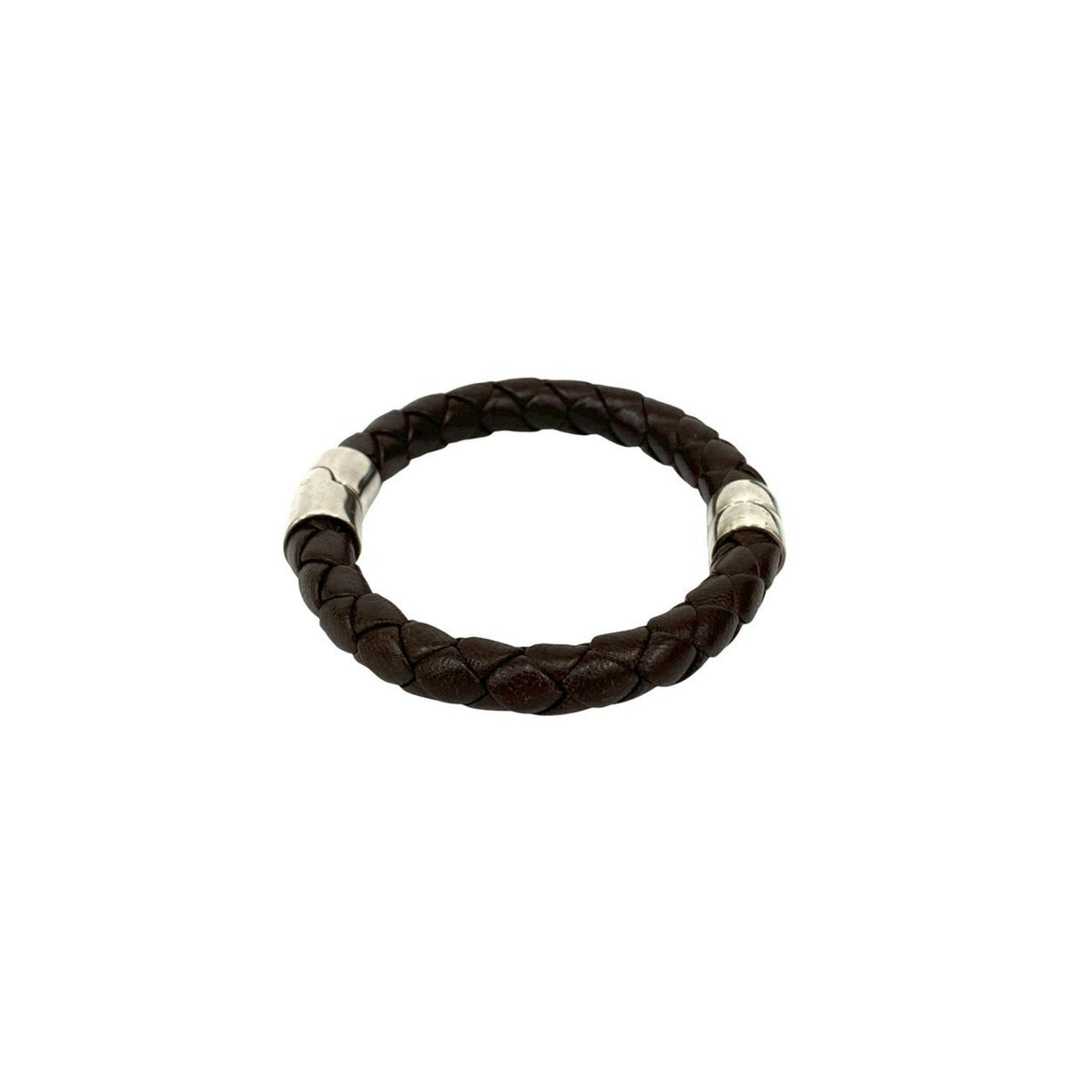 Intrecciato Bracelet Leather and Sterling Silver