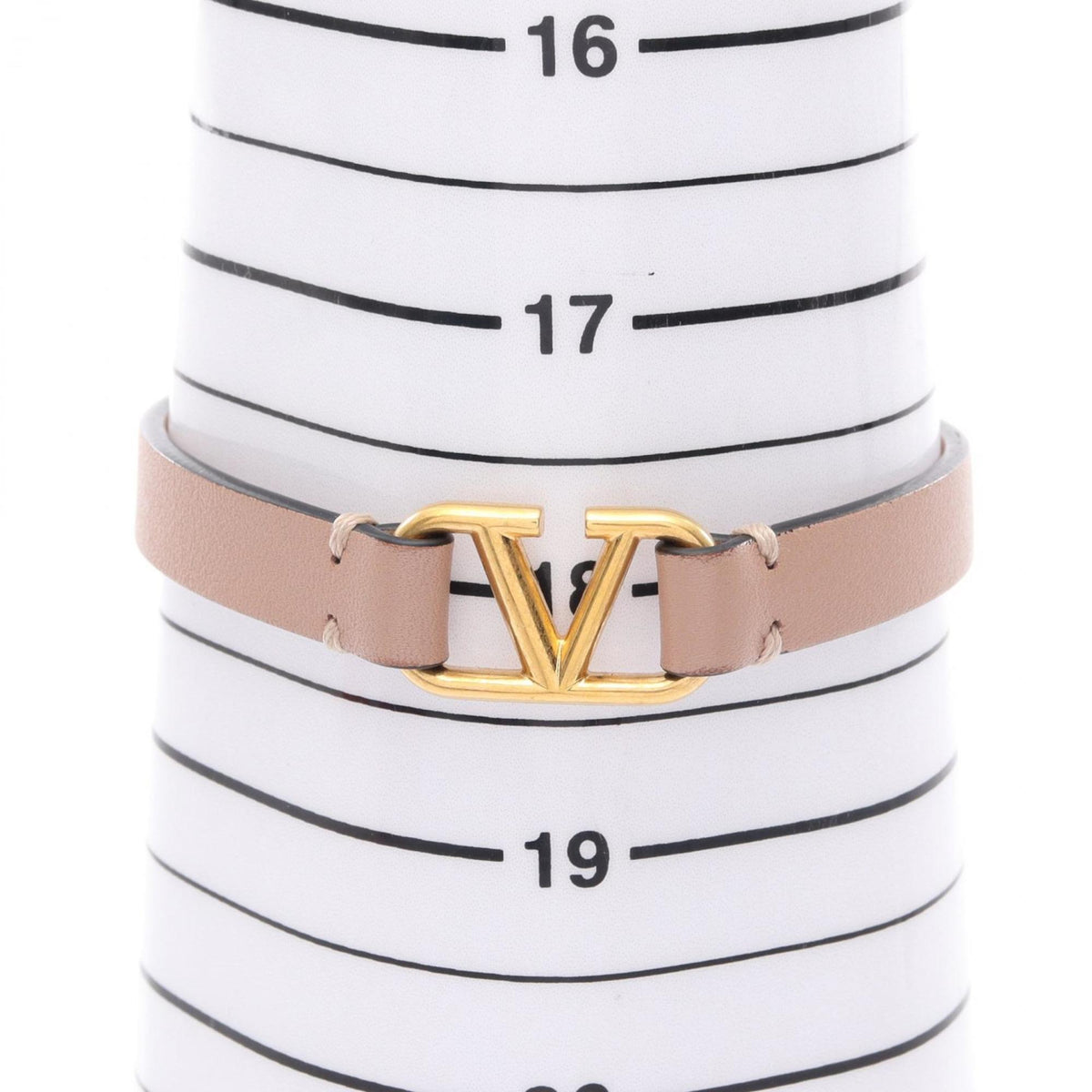 V Bracelet Gold and Leather