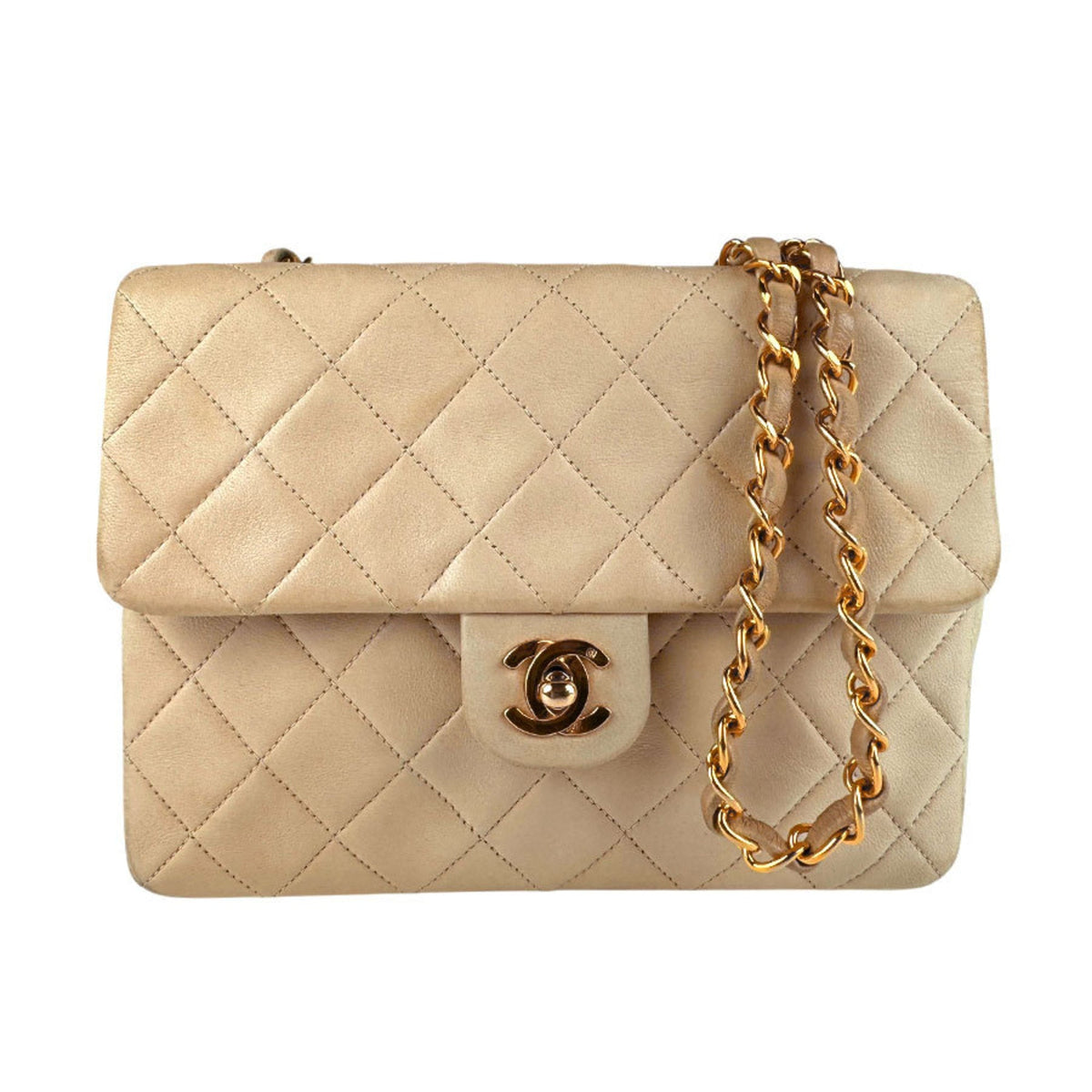 Vintage Square Classic Flap Bag Quilted Lambskin Small