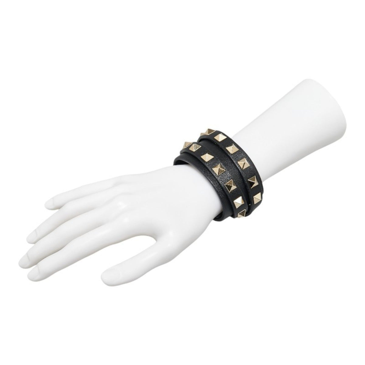 Rockstud Bracelet Leather Black