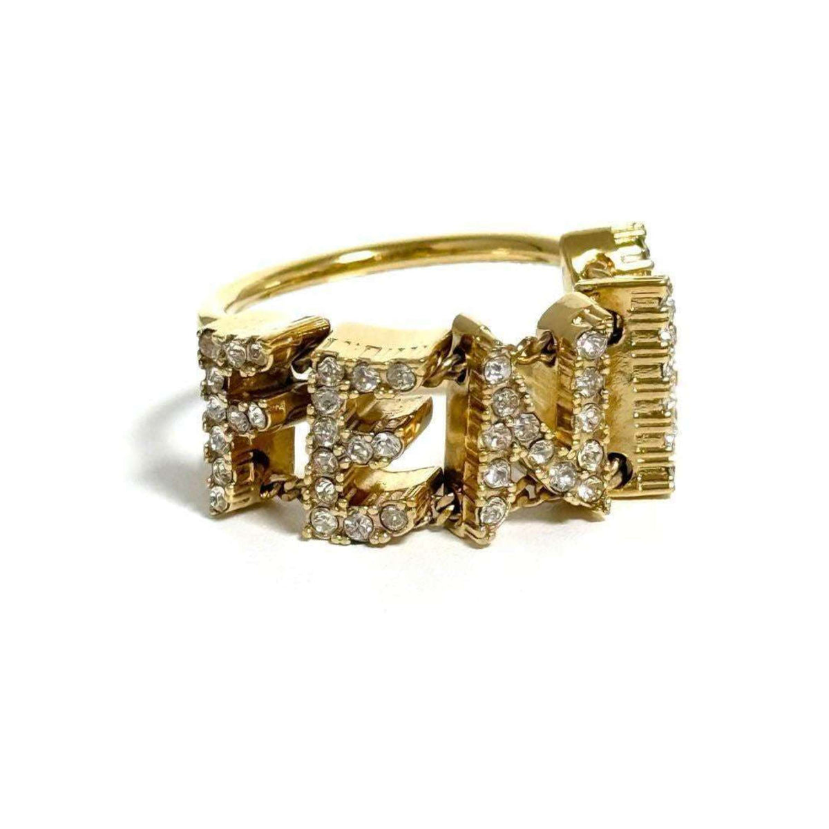 Wide Ring Metal and Rhinestone