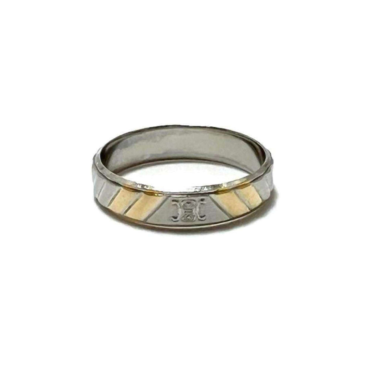 Band Ring Platinum and 18K Yellow Gold
