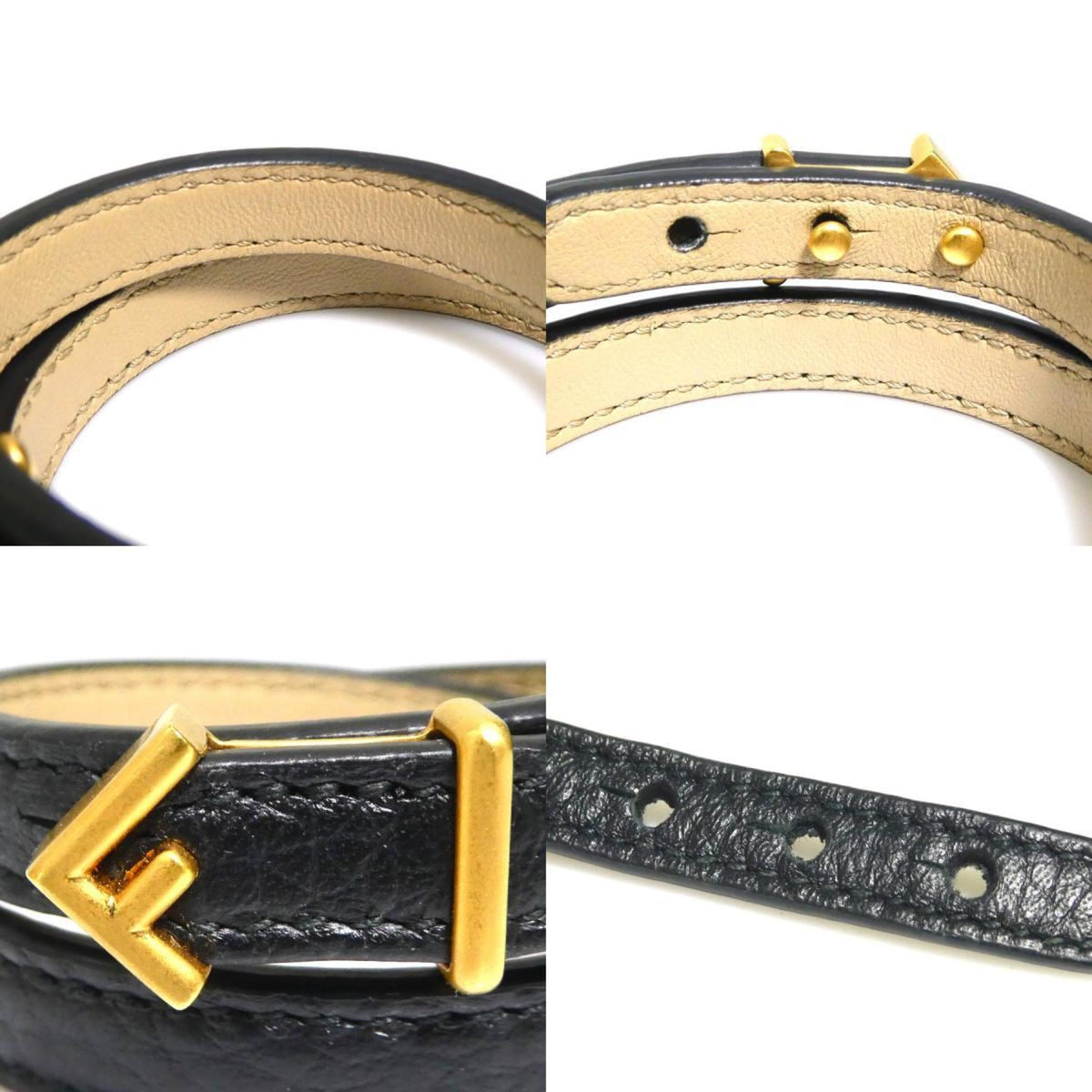 Bracelet Leather and Metal Black
