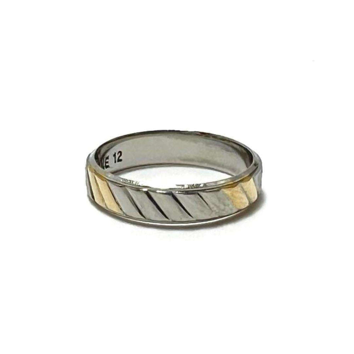 Band Ring Platinum and 18K Yellow Gold