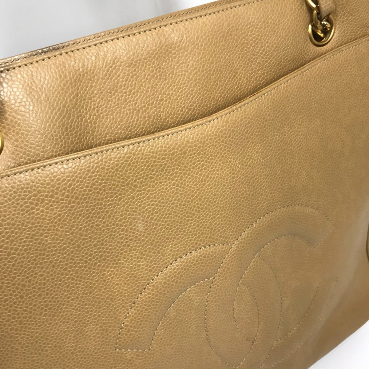 Vintage Front Pocket Tote Caviar Small