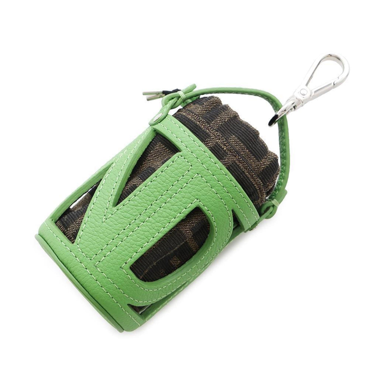 Charm Canvas and Leather Green Handbag Charm