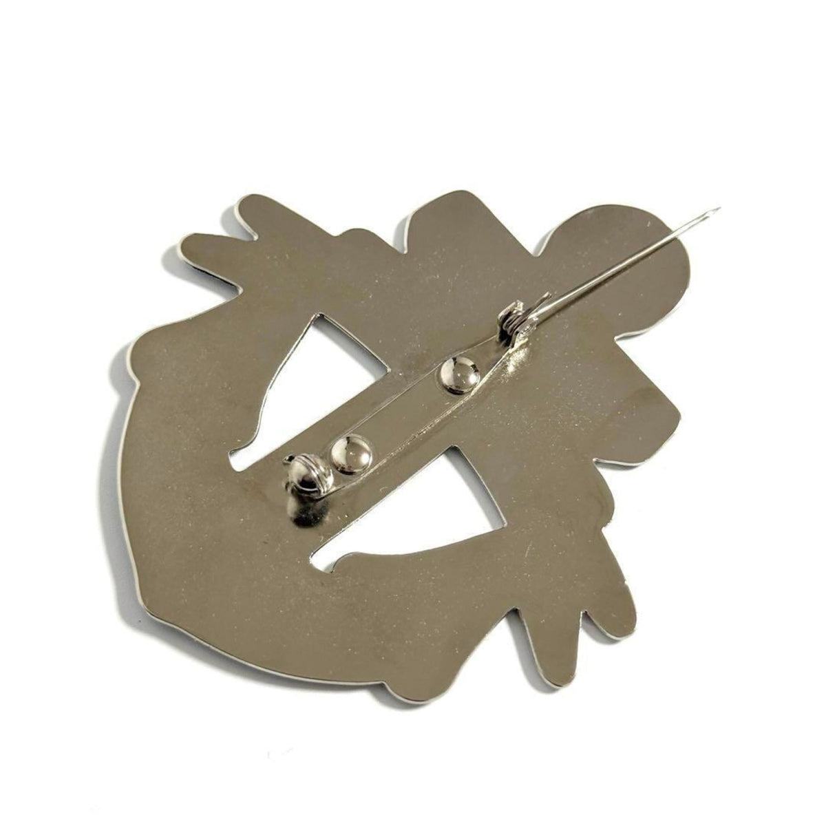 Anchor Badge Brooch Metal Blue and Silver