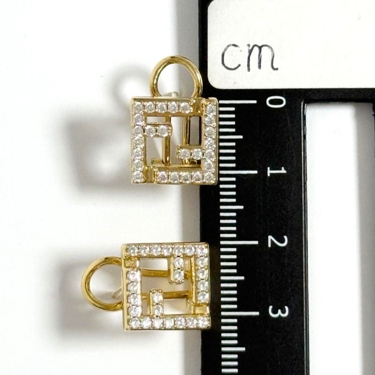 Clip-On Earrings Metal and Rhinestone