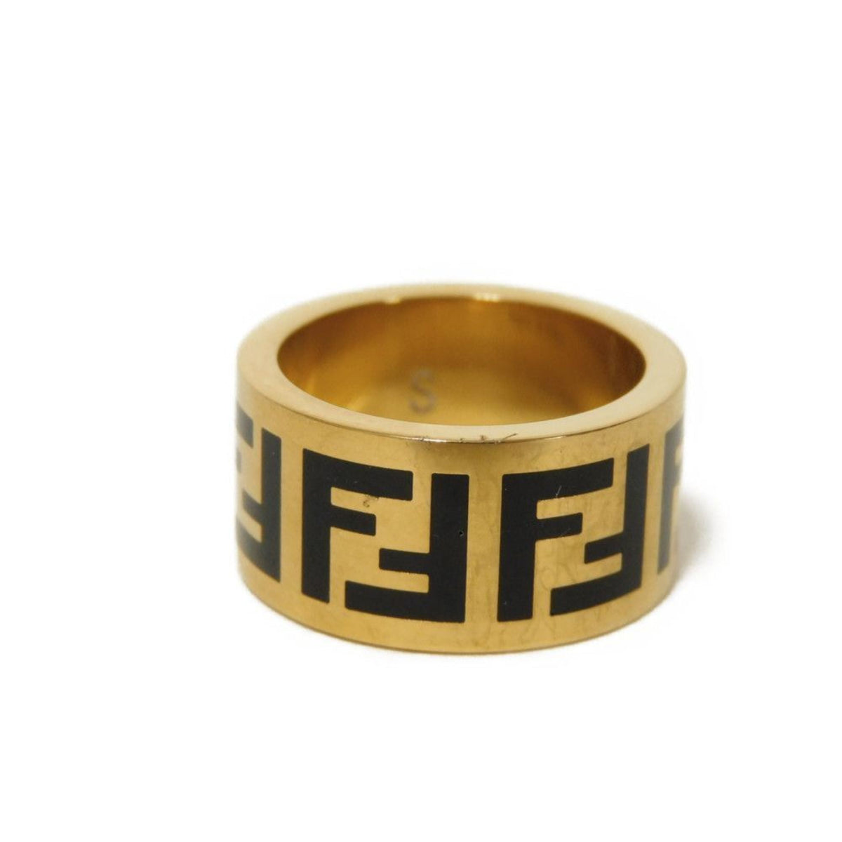 Forever FF Ring Enamel and Brass Gold Black