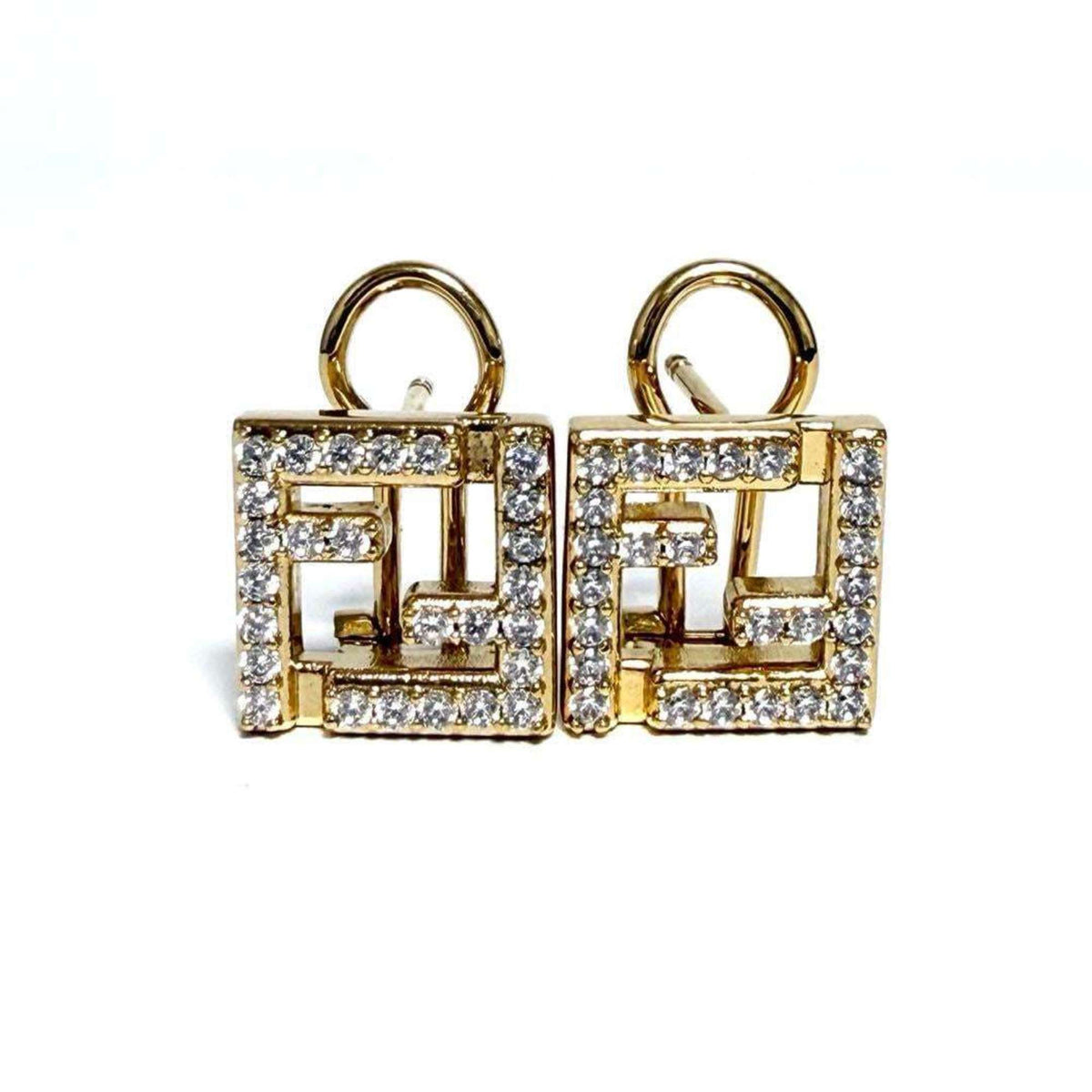 Clip-On Earrings Metal and Rhinestone