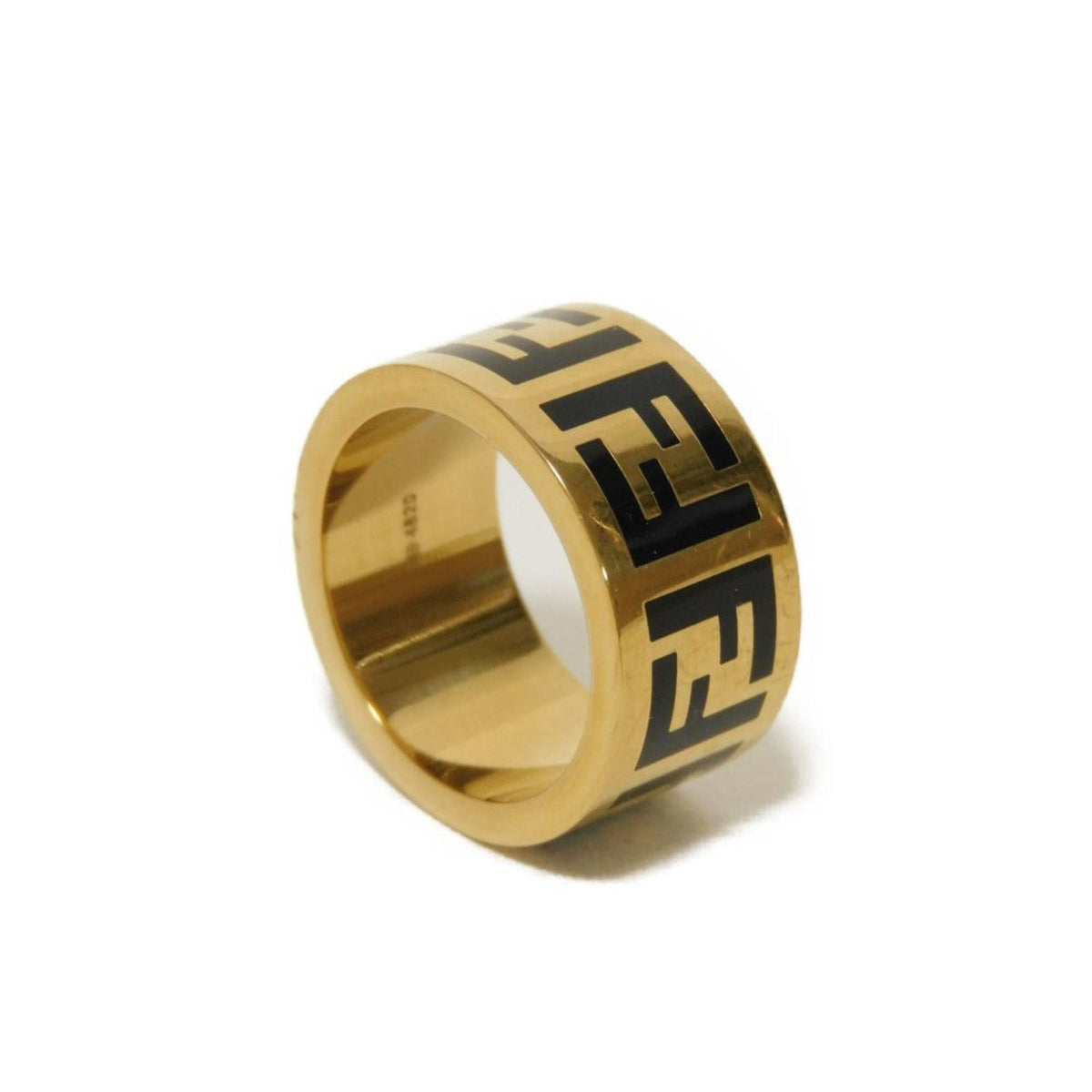 Forever FF Ring Enamel and Brass Gold Black