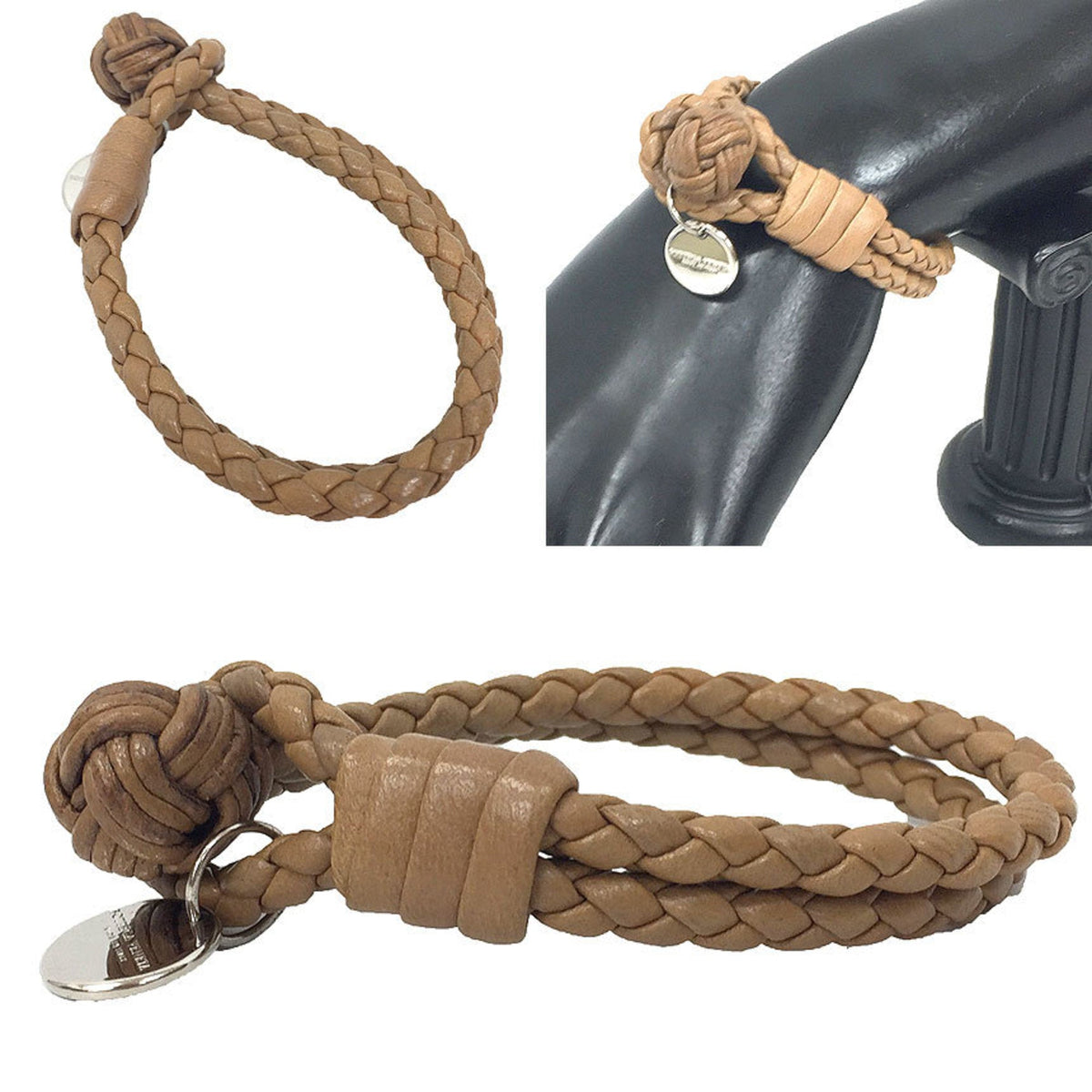 Charm Bracelet Leather Camel