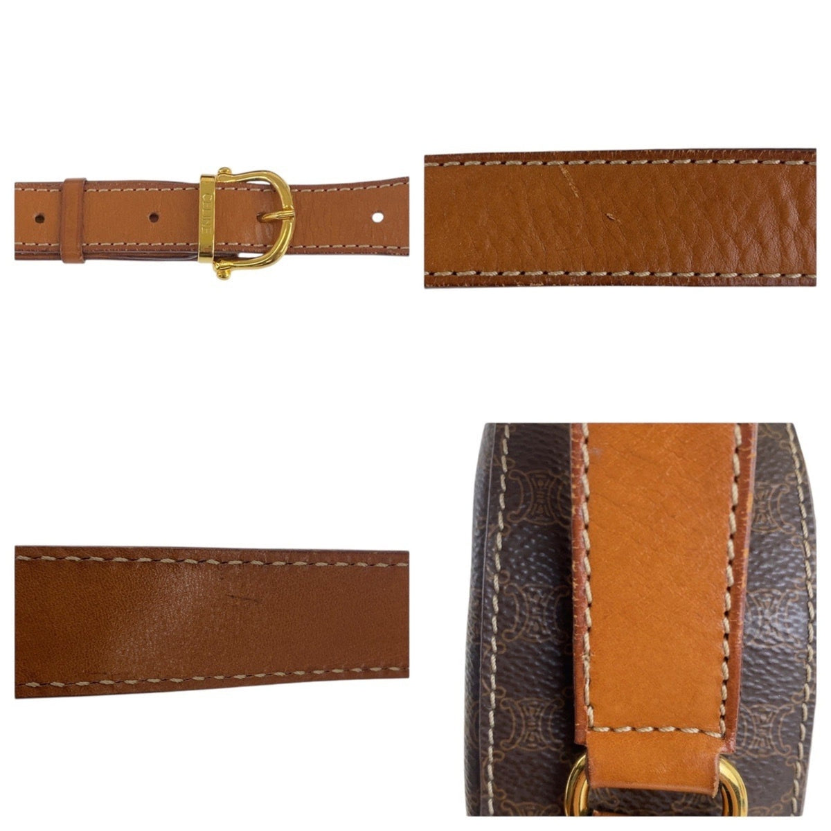 Vintage Saddle Flap Shoulder Bag Macadam Coated Canvas Small