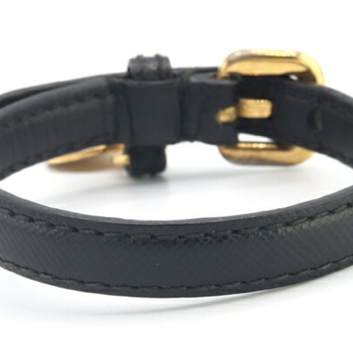 Leather and Gold Bracelet Black and Gold