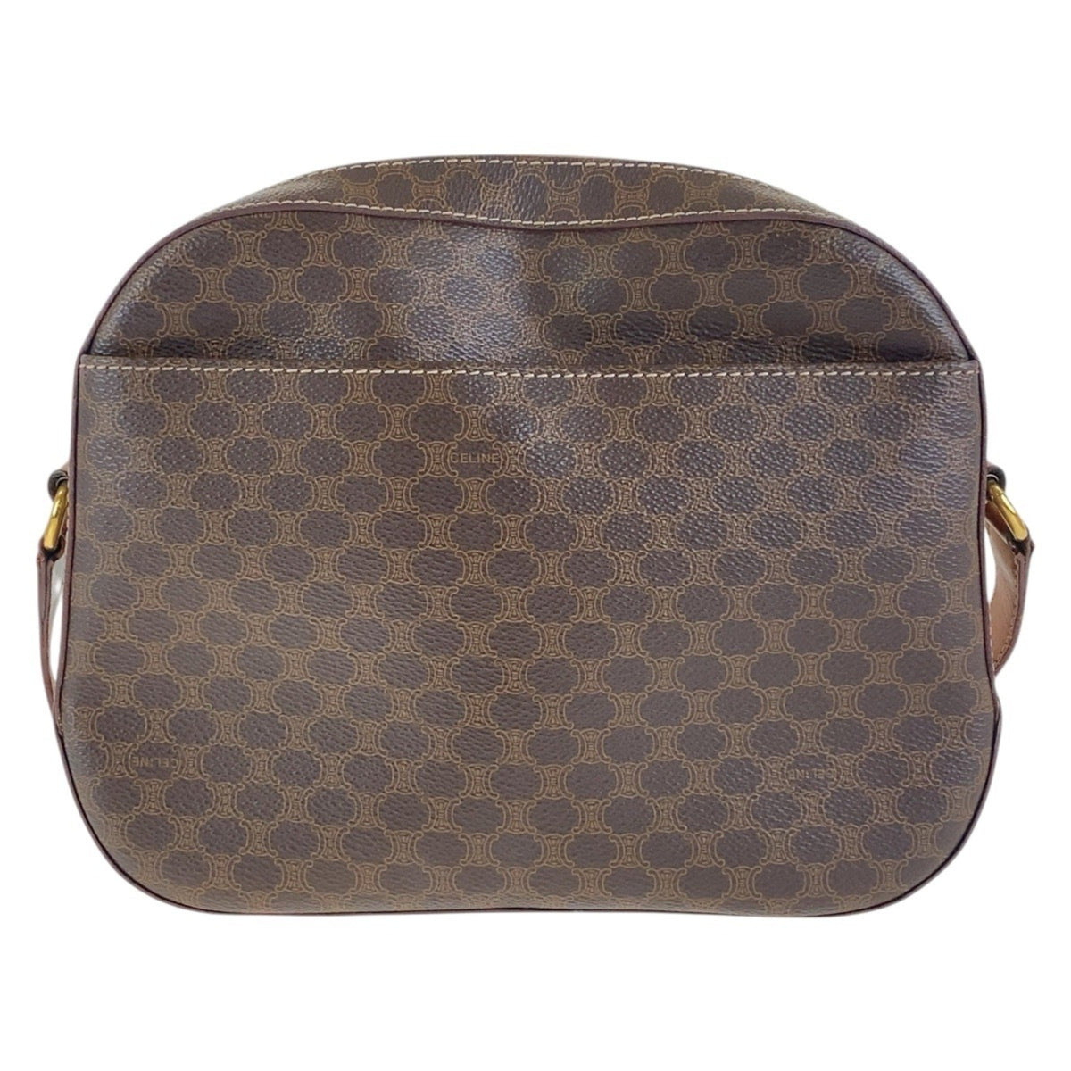 Vintage Saddle Flap Shoulder Bag Macadam Coated Canvas Small