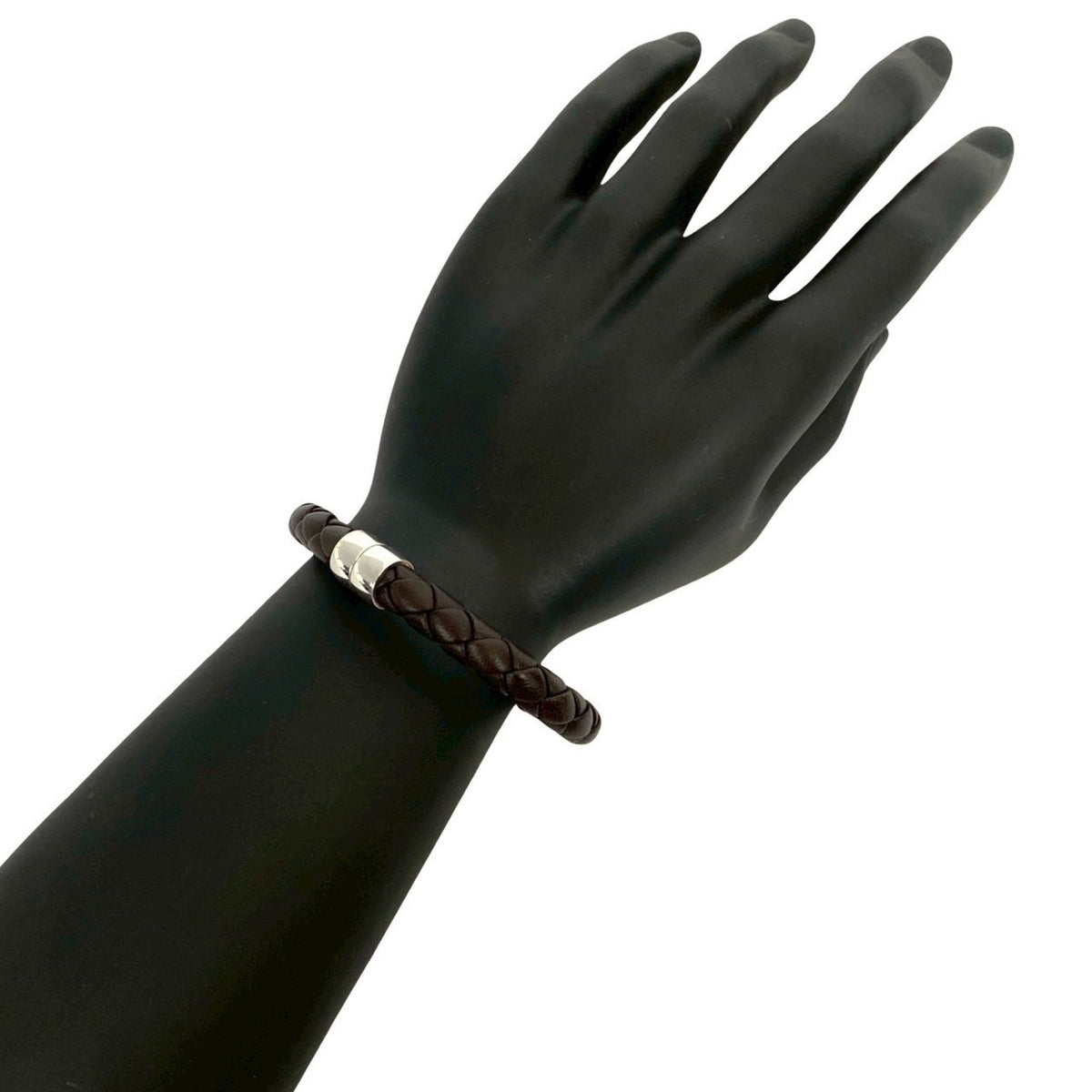 Intrecciato Bracelet Leather and Sterling Silver
