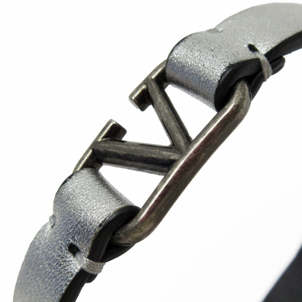 Charm Bracelet Leather Silver