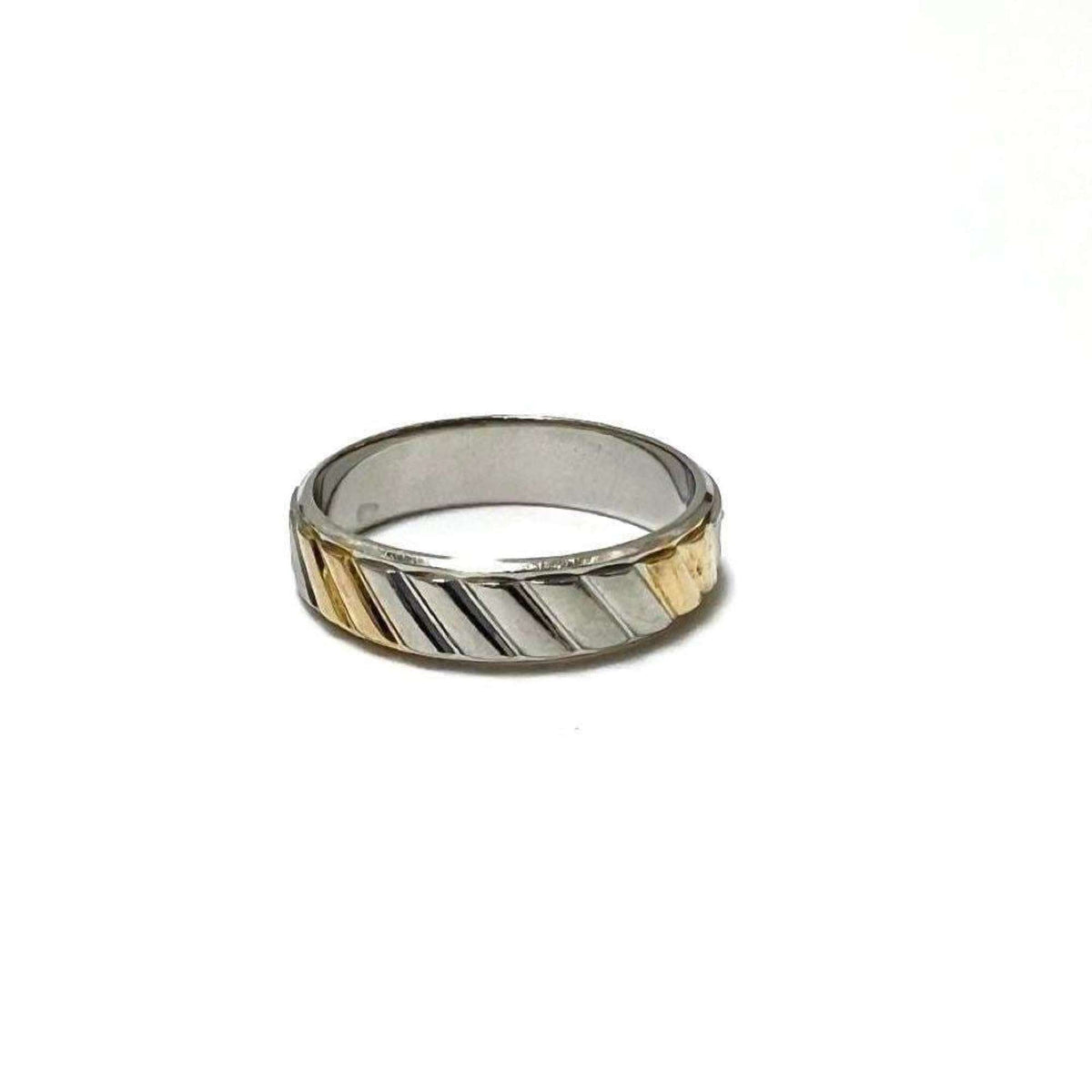 Trim Off Ring Platinum and 18K Yellow Gold