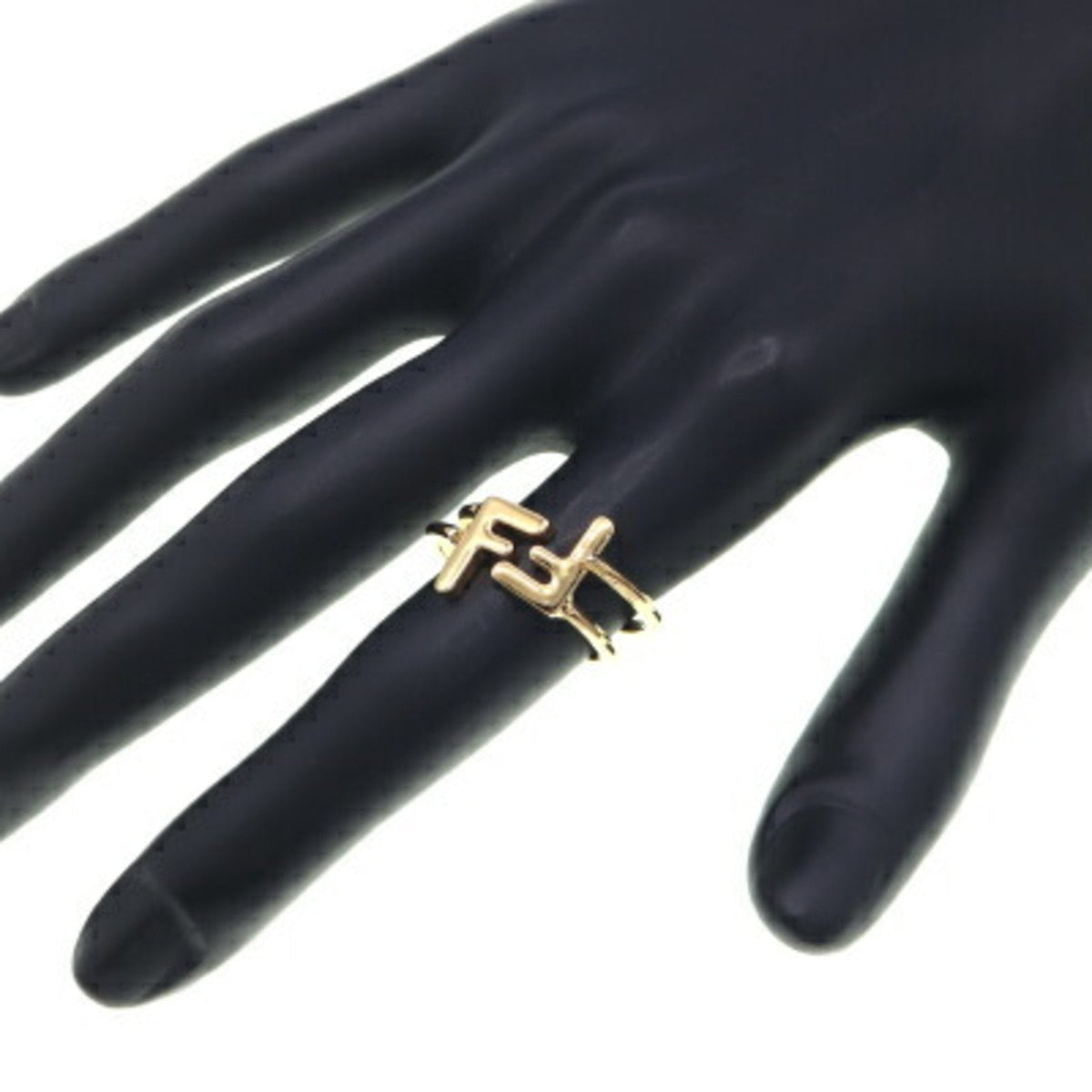 FF Double Band Ring Gold Metal