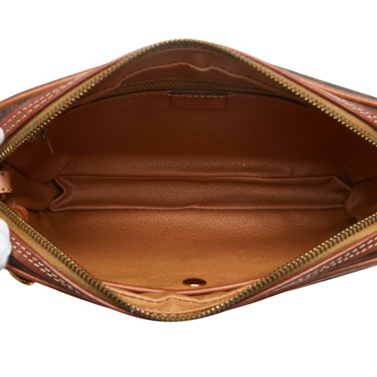 Vintage Saddle Flap Shoulder Bag Macadam Coated Canvas Small