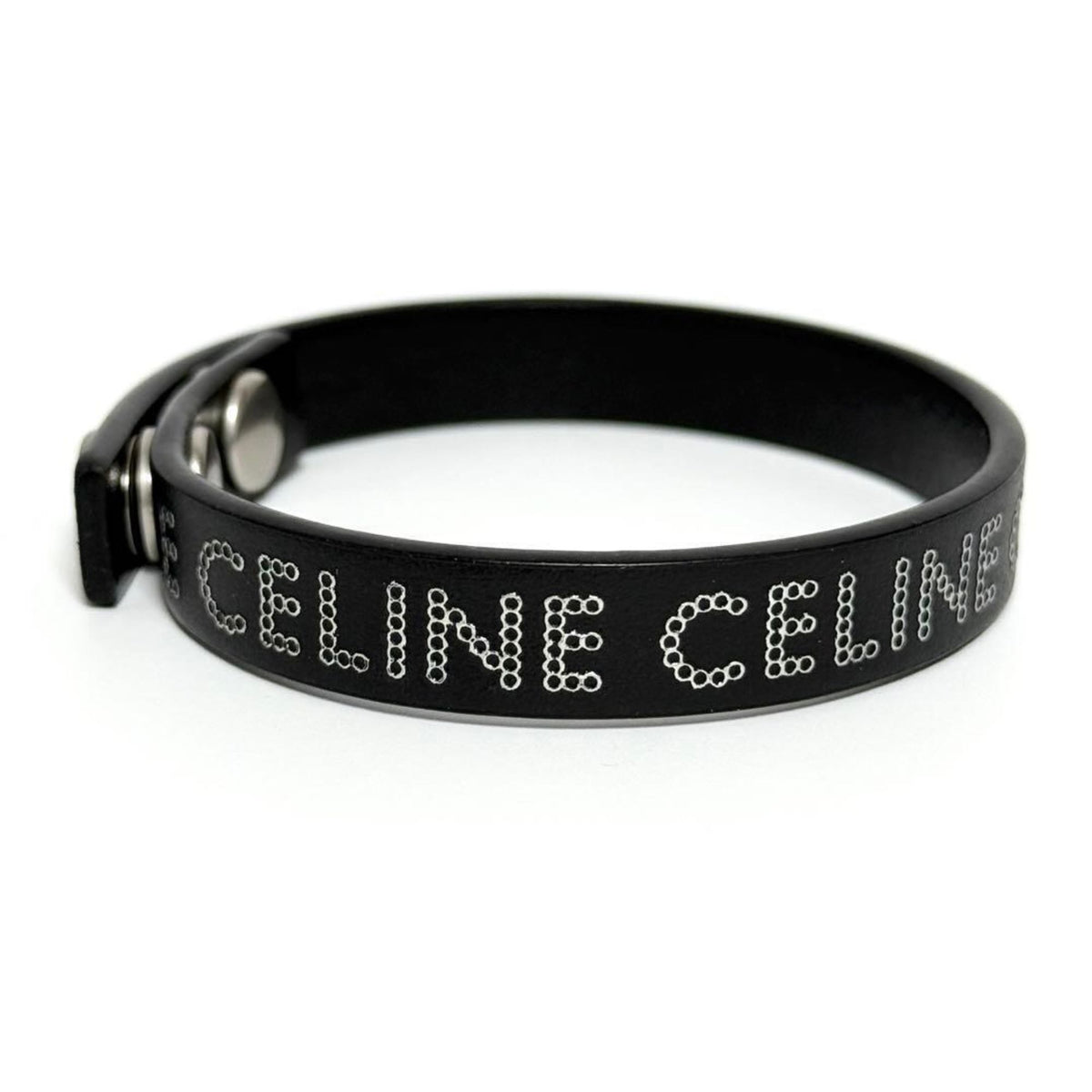 Monochrome Stud Bracelet Leather