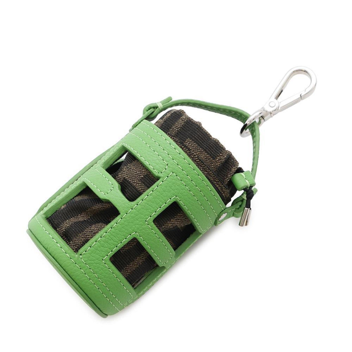 Charm Canvas and Leather Green Handbag Charm