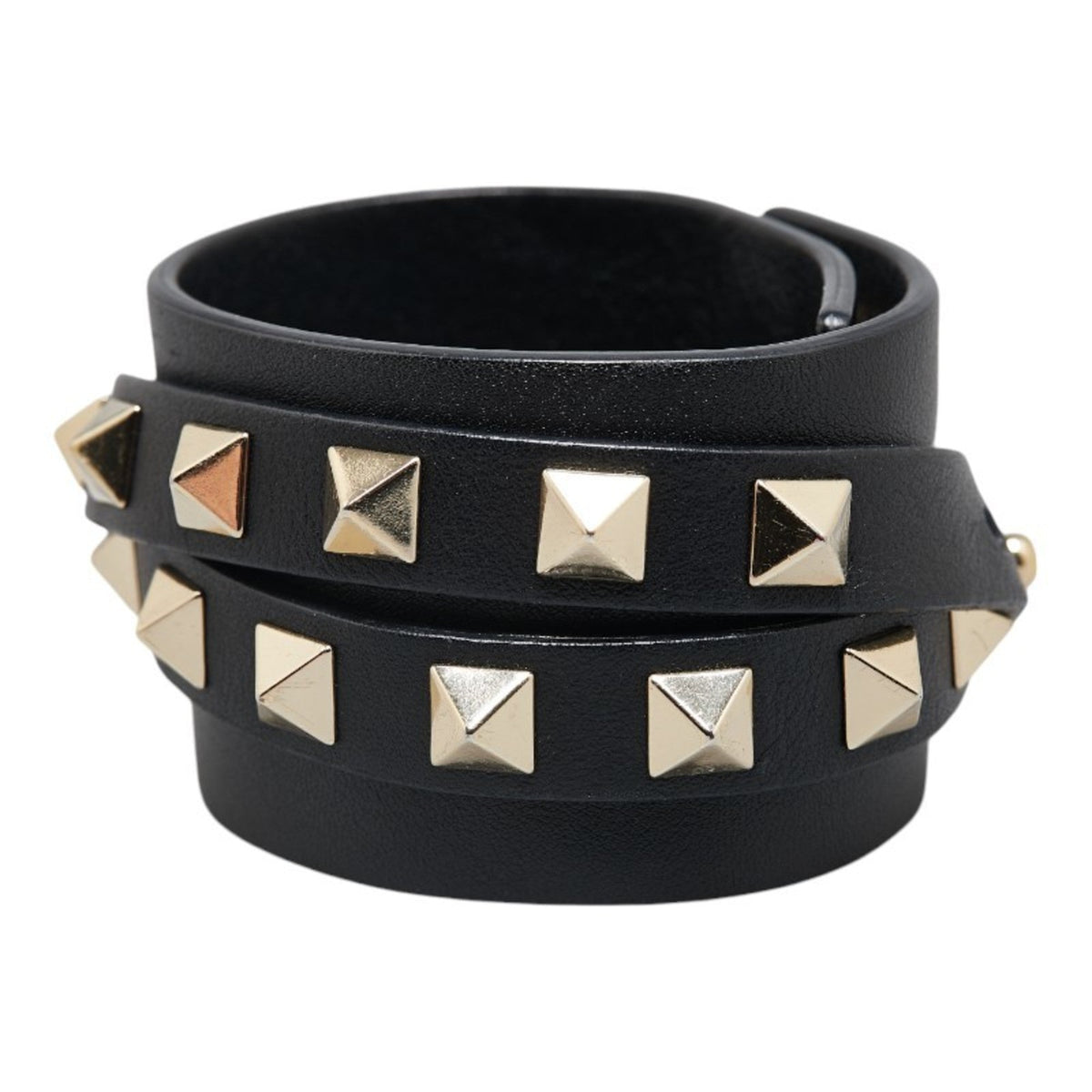 Rockstud Bracelet Leather Black