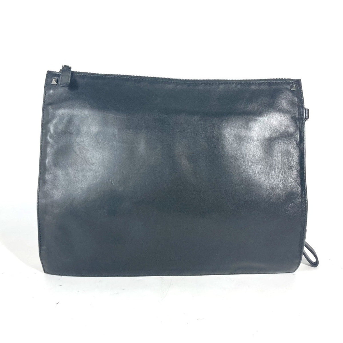 Rockstud Triple Zip Clutch Leather