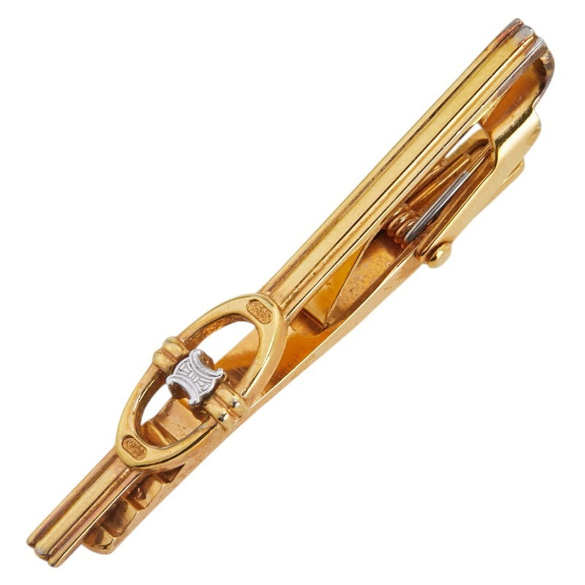Macadam Triomphe Tie Pin Gold Brooch
