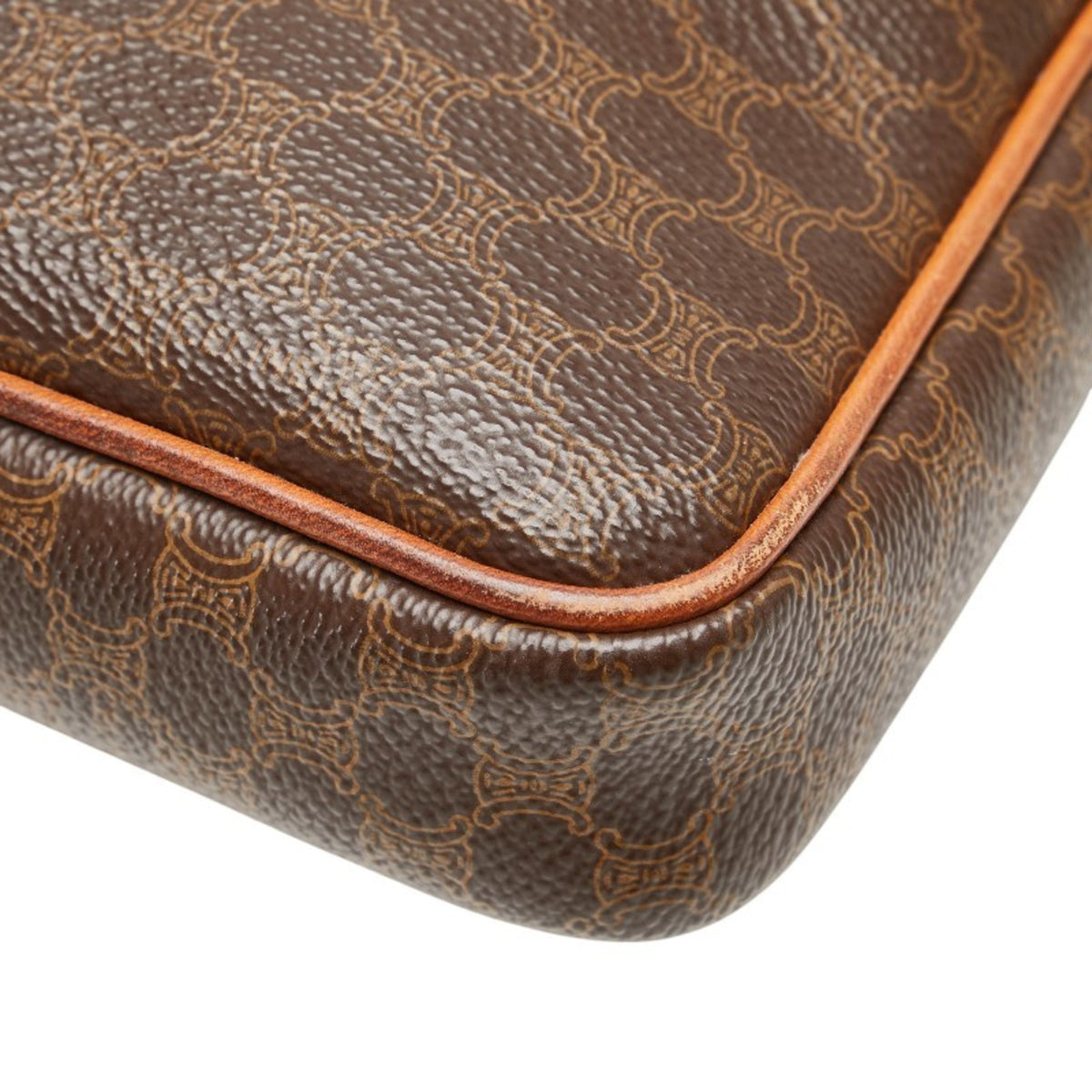 Vintage Saddle Flap Shoulder Bag Macadam Coated Canvas Small