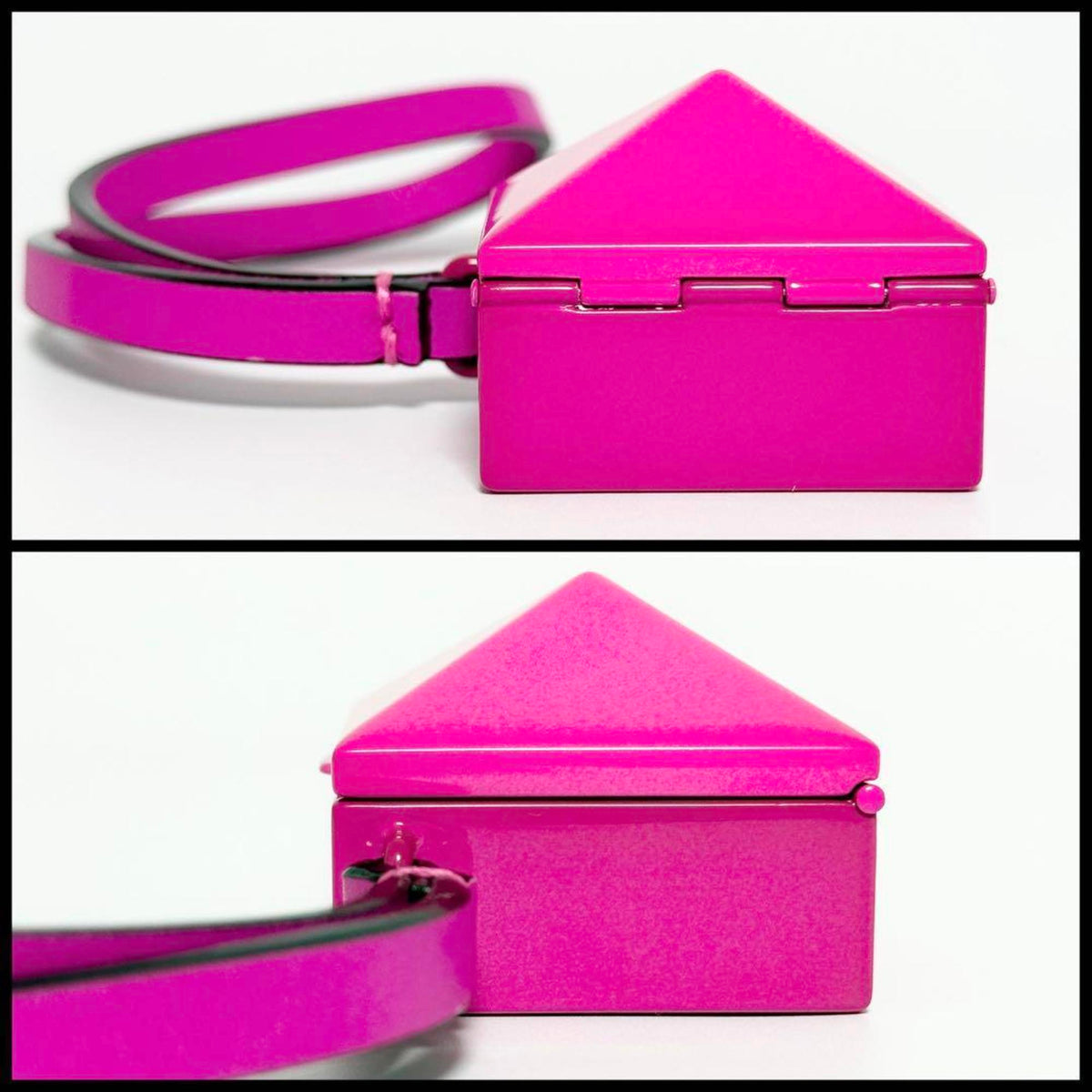Charm Leather and Metal Rock Studs Mirror Handbag Charm