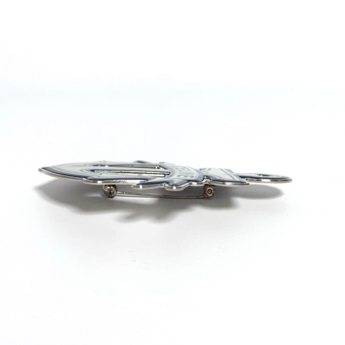 Anchor Badge Brooch Metal Blue and Silver