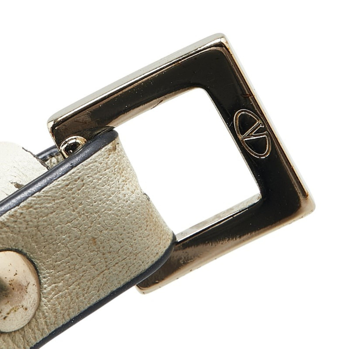 Rockstud Bracelet Leather White and Gold