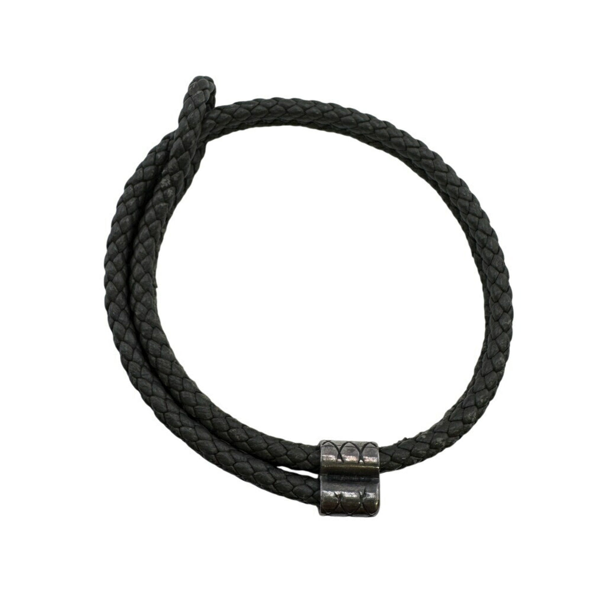 Intrecciato Bangle Leather Gray Bracelet