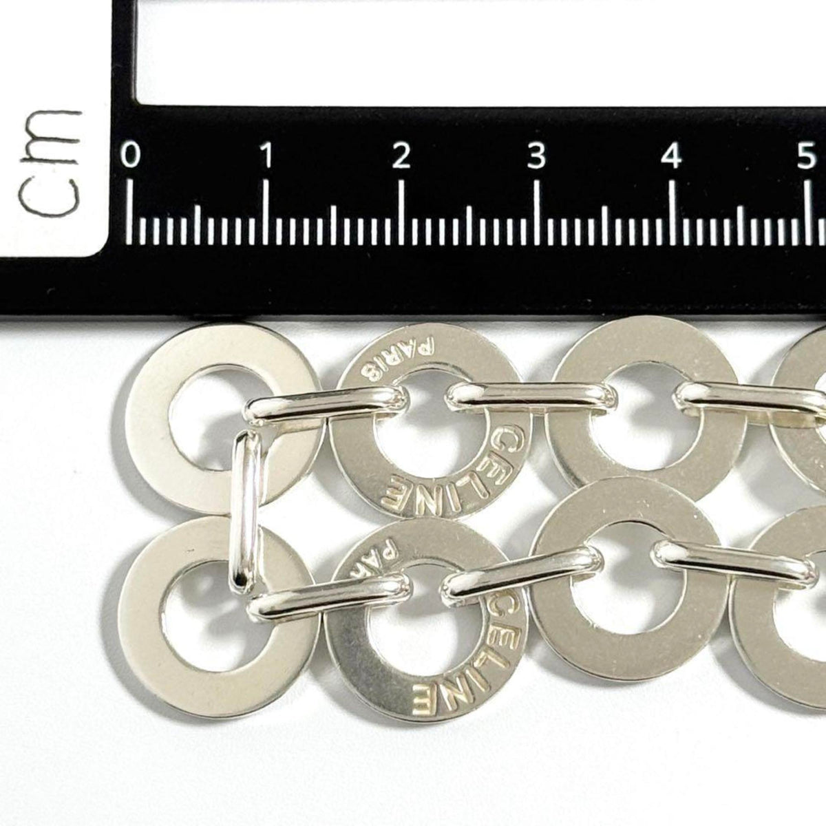 Vintage Circle Link Pendant Necklace Sterling Silver