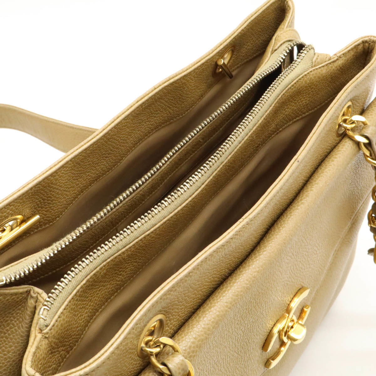 Vintage Front Pocket Tote Caviar Small